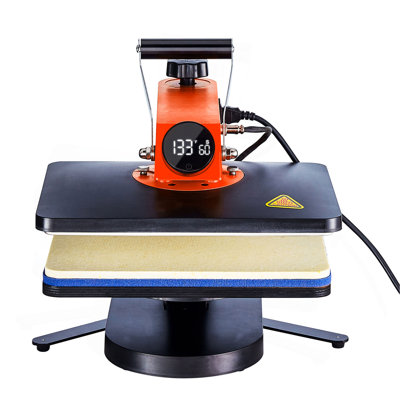 5-In-1 Heat Press Machine, 12" X 15" Fast Heating, 360 Swing Away Digital Sublimation Transfer, T-Shirt Vinyl Transfer Printer For Banners Canvas Bag Shirts Pillow Cups Caps Plates