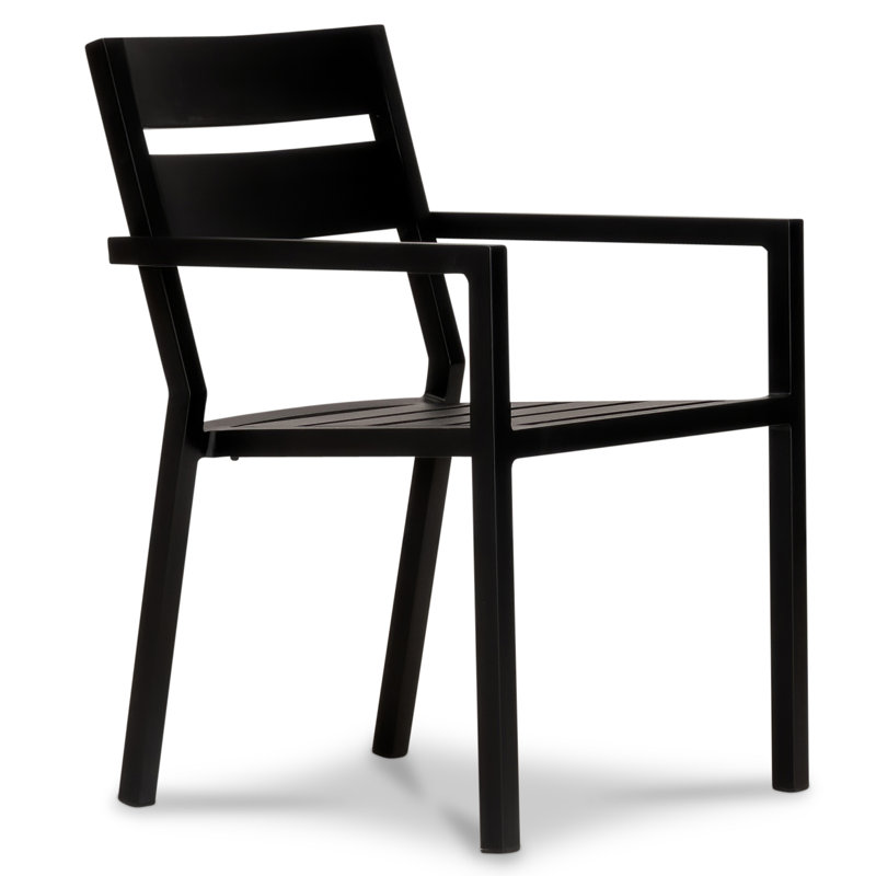 Pacifica Outdoor Dining Armchair, Black