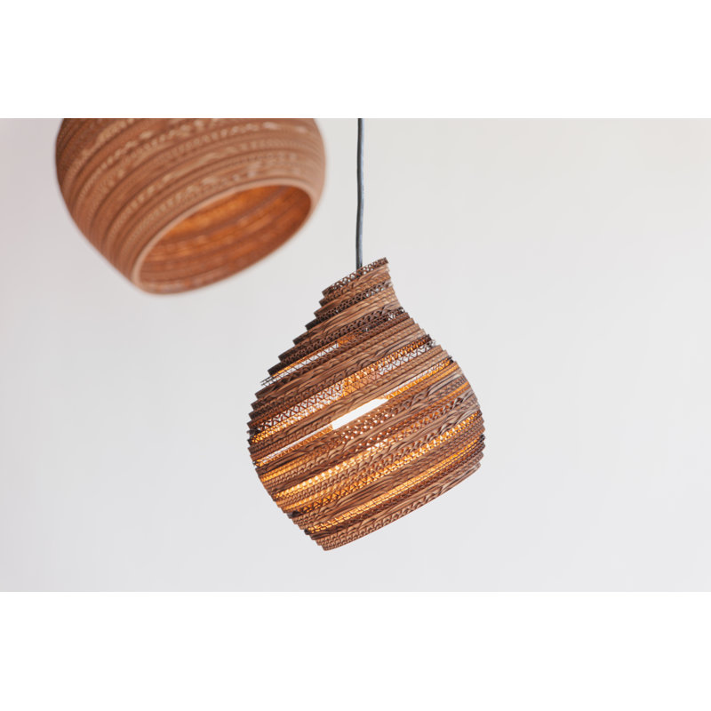 Scraplights Organic Hive Recycled Cardboard Pendant Light, Natural, 18" H x 15" W x 15" D