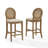 Jacolyn 2-piece Upholstered Cane-back Counter Stool Set