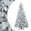Artificial Hinged Christmas Tree Snow Flocked White-733912048