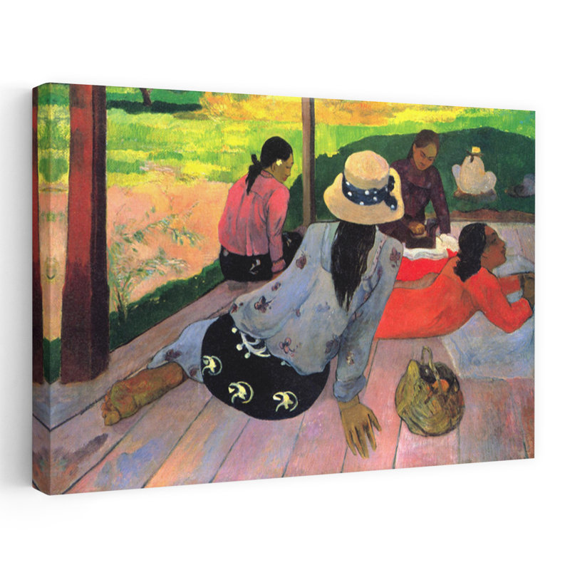The Siesta Classic Colorful Abstract Landscape Summer Wall Art Print by Paul Gauguin - Wrapped Canvas Print