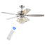 Ventilateur de plafond en cristal à 5 pales 48 po avec télécommande et ensemble d'éclairage inclus Chenut