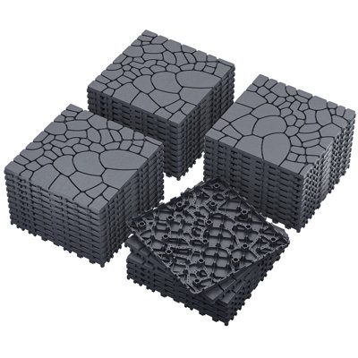 27 tuiles de terrasse emboîtables de 12,1 po x 12,1 po, facile à installer et résistantes aux intempéries pour le porche, la piscine, le balcon, la cour et l'intérieur