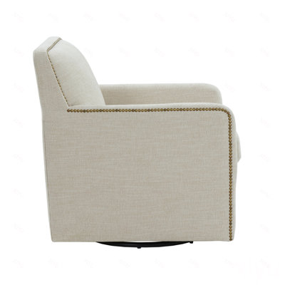 Fauteuil d'appoint pivotant avec garniture cloutée Torrance