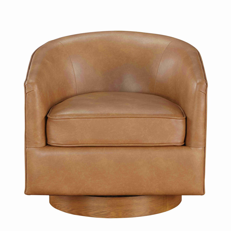 Chaise pivotante demi-tonneau, Brun selle