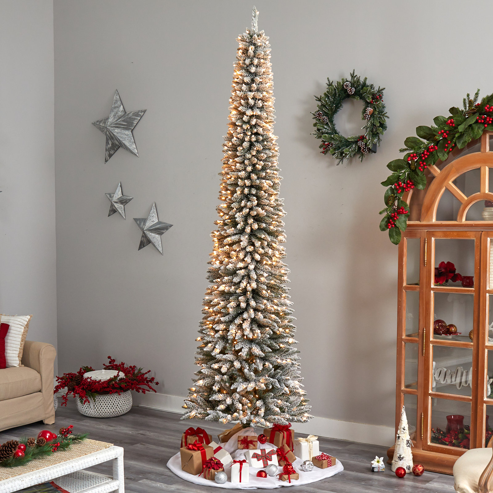 Lighted Artificial Christmas Tree, 10' H
