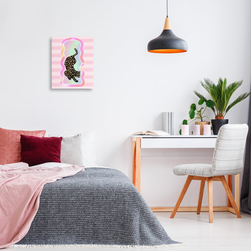 «Leopard & Pink Stripes» par Ziwei Li, H 20 po x l 16 po