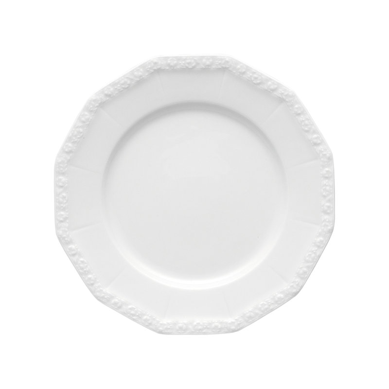 Maria Porcelain Dinner Plate, White
