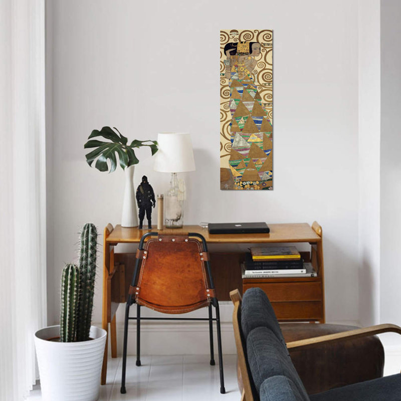 «Expectation, Vertical» par Gustav Klimt, impression sur toile tendue, H 36 po x l 12 po x P 1,5 po, Toile tendue