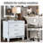 Nightstands with mirror frame accents, Bedside Table with two drawers and one hidden drawer, End Table with Crystal Pull for Living Room,Bedroom, White