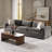 Cioffi 122"W Oversized 3 Piece Down Blend Modular Cloud Modular Sofa with Removable Cushion Cover-1447335831