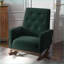 Chaises berçantes | Demetrius en bois massif de style Mid-Century moderne avec revêtement en velours et amp; Coussin en mousse