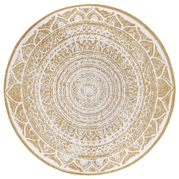 Reversible Flatweave Ocher/Off White Rug