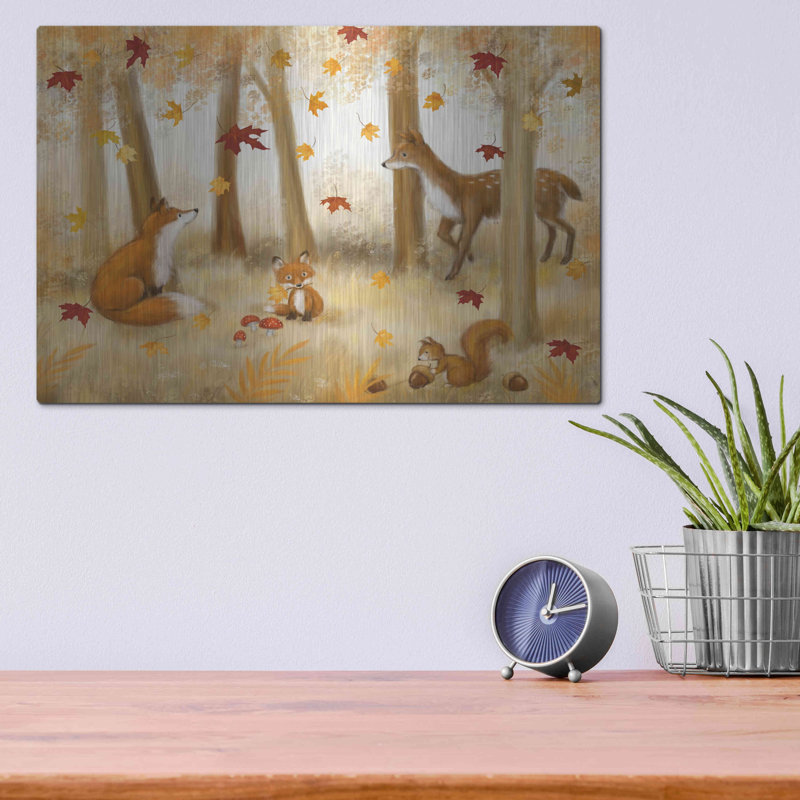 «Autumn Scene» par Makiko, art mural en métal, H 12 po x l 16 po