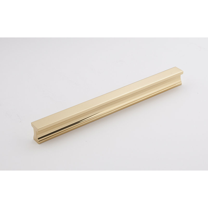 Linear 6" Center to Center Finger pull, Unlacquered Brass, 8"