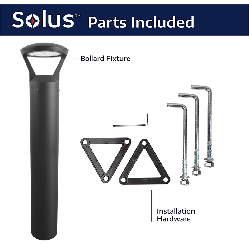 Solus Y Tunable/Switchable LED Landscape Bollard Light - 3000K/4000K/5000K, Black