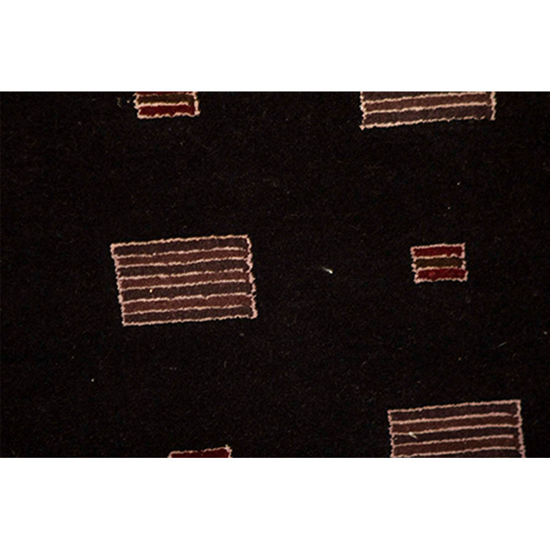 Hand-Knotted High-Quality Black Area Rug