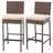 Set of 2 30" Outdoor Wicker Bar Stools with Cushion, Aluminum Frame-66888720-66888719