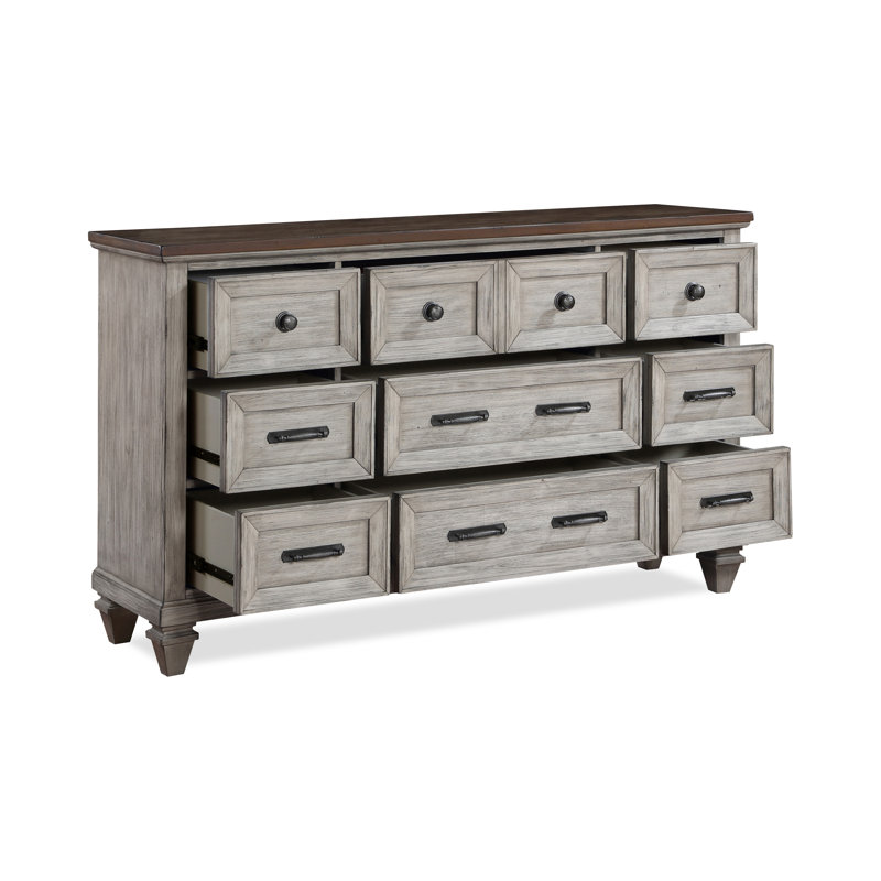 Commode 9 tiroirs Gurkamal, Crème