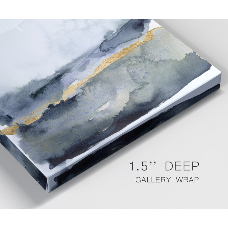 « Golden indigo II », reproduction d’art sur toile tendue, H 16 po x l 16 po x P 1 po