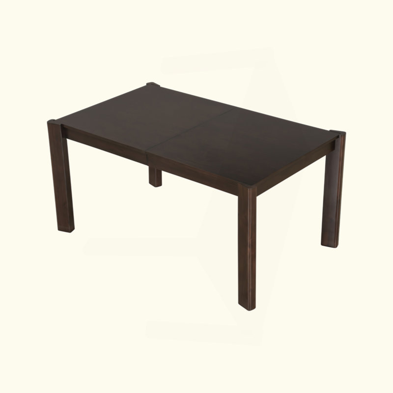 Table de salle à manger extensible de style ferme moderne en bois massif - Conception peu encombrante, Noyer