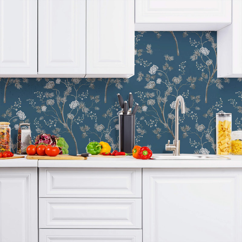 Ints Peel & Stick Floral Tile, 2' W x 10.5' L