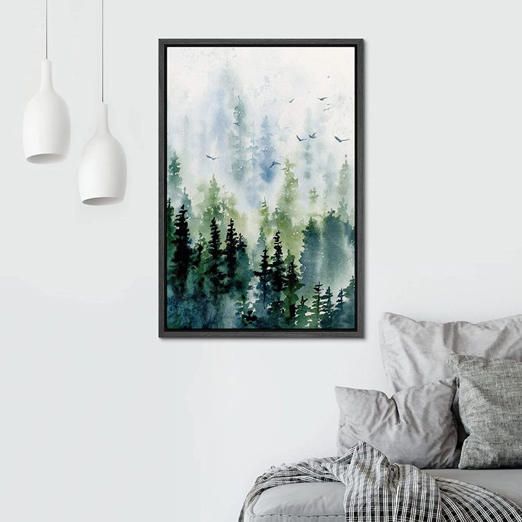 IDEA4WALL Canvas Print Wall Art Watercolor Pastel Pine Tree Bird Sky Nature  Wilderness Illustrations Modern Art Decorative Landscape Colourful For Living  Room, Bedroom, OfficeFCV-A017-2206 Wayfair Canada