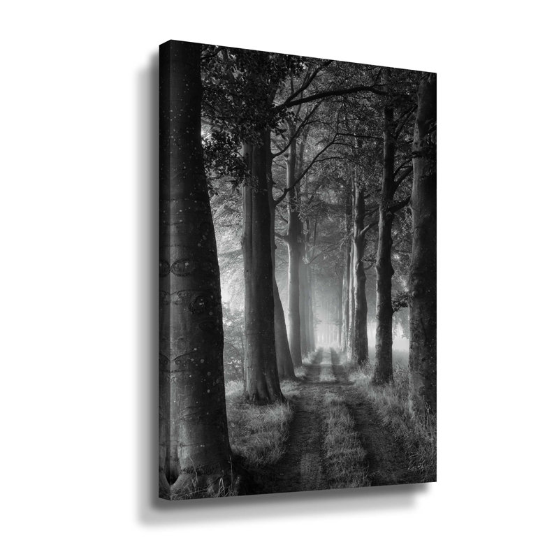 Toile tendue avec forêt, H 12 po x l 8 po x P 2 po, Toile tendue