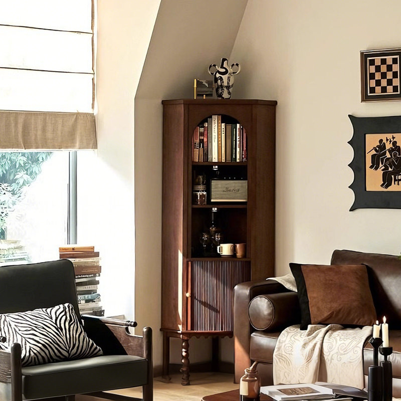 Armoire d'angle 67,52 "H, tablette d'angle minimaliste, unité de rangement triangulaire pour salon et bureau