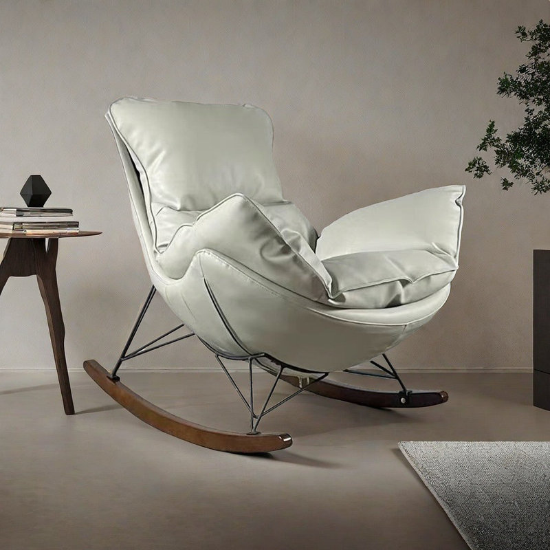 Chaise berçante simple de style italien, Blanc cassé