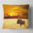 African Huge Antelope in Field At Sunset Landscape Printed Pillow-30613608-30810398