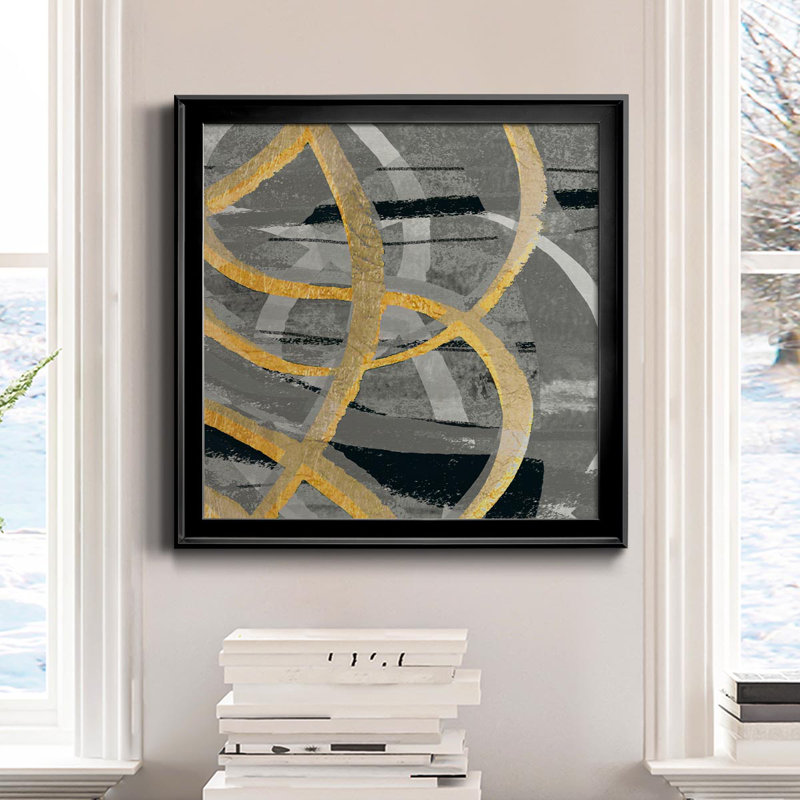 «Gray Dance II», art textuel sur toile, Noir, H 26,5 po x l 26,5 po x P 1,5 po