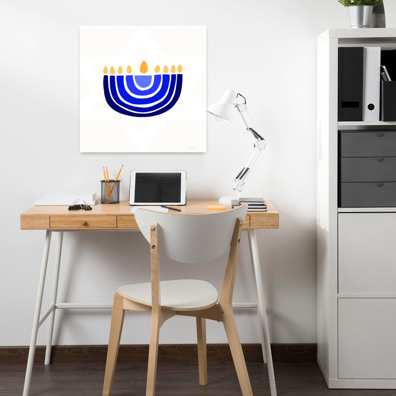 Art contemporain abstrait Rainbow Menorah, H 18 po x l 18 po