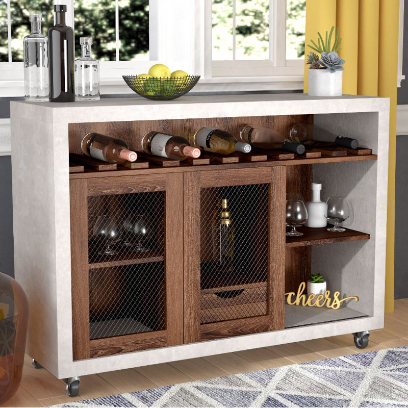Virgil 47.25'' Sideboard, Distressed Walnut/Light Gray