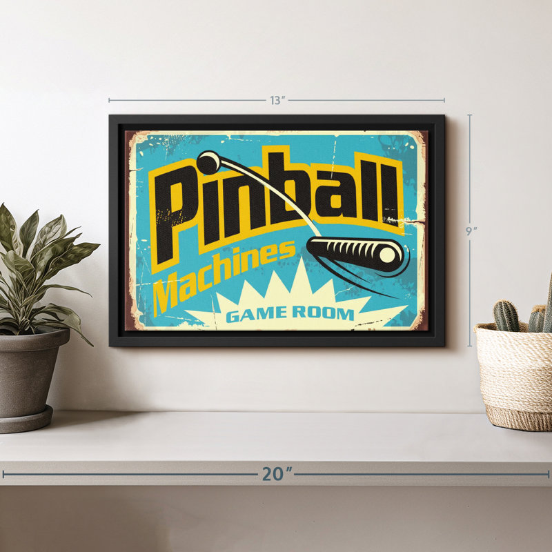 Impression sur toile Pinball Machine Game Room, H 9 po x l 13 po