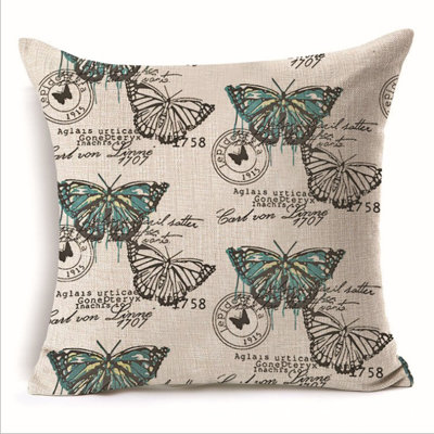 (Covers With Inserts) Set of 2 Butterfly Throw Pillows