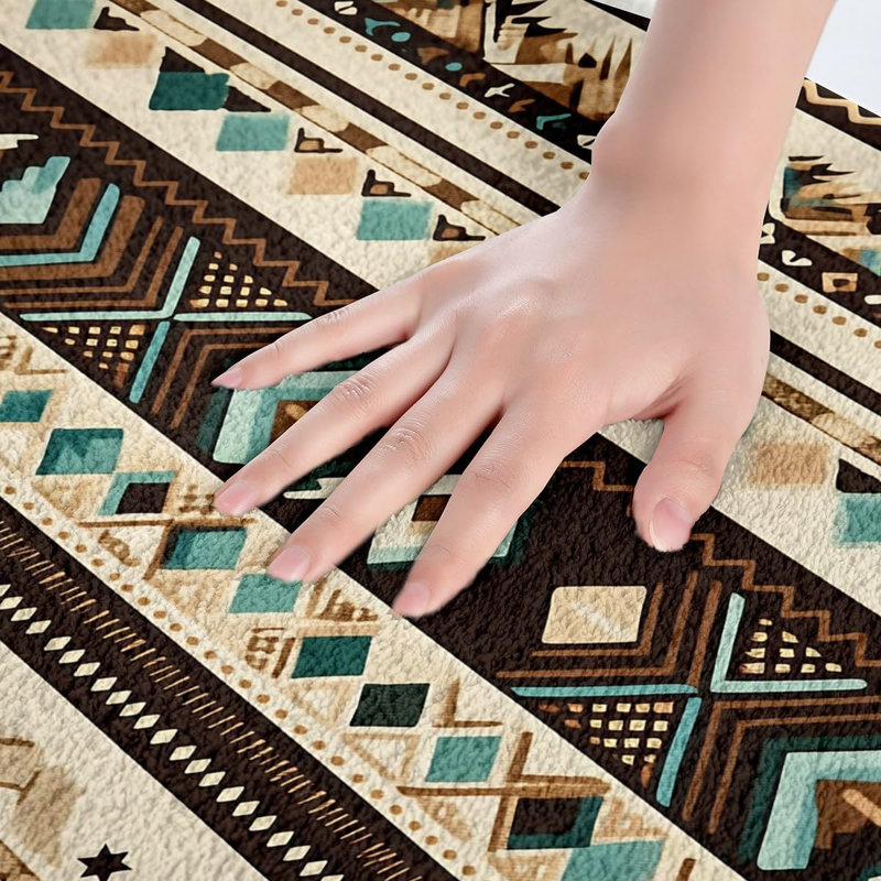 Tapis de salle de bain rayé Boho 16 po x 24 po Western Decor