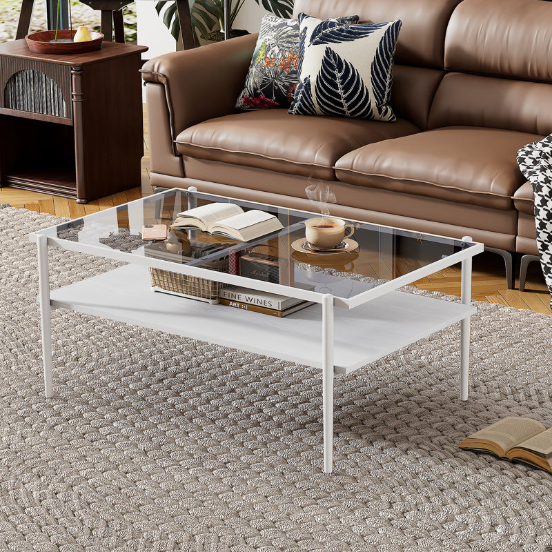 Ensemble de 3 tables basses et tables de bout, table en verre trempé avec panneau de fibres à densité moyenne, tables modernes pour le salon, verre gris
