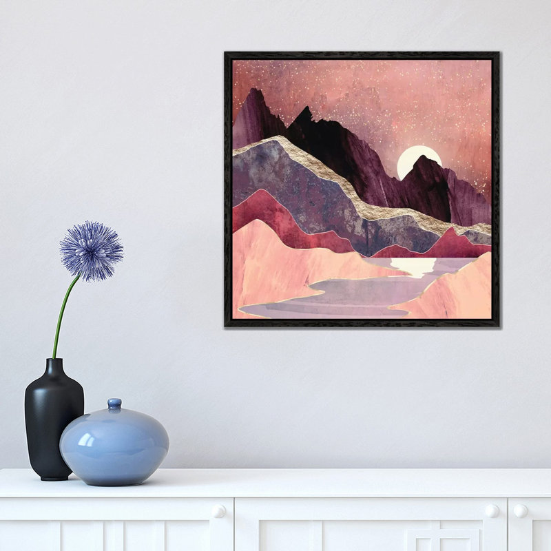 Blush Vista - Print on Canvas, 45.72 cm H x 45.72 cm W, Black Framed