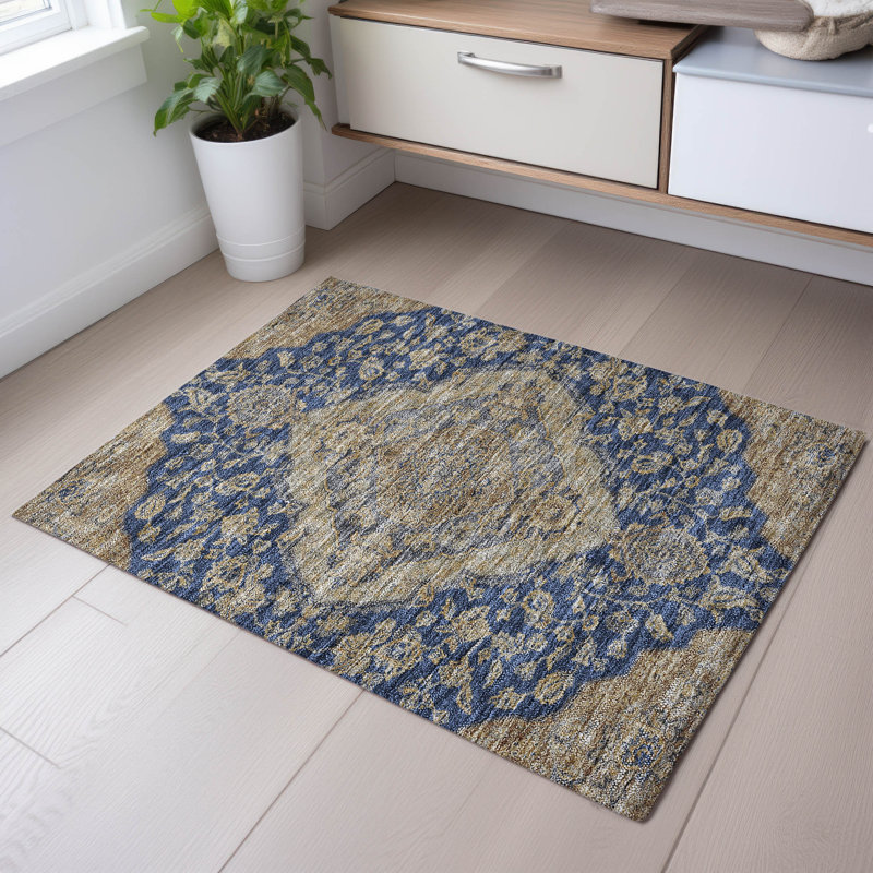 Premium Machine Washable Gurubaksh AMF1151 Global Rug, Rectangle 1 pi 8 po x 2 pi 6 po