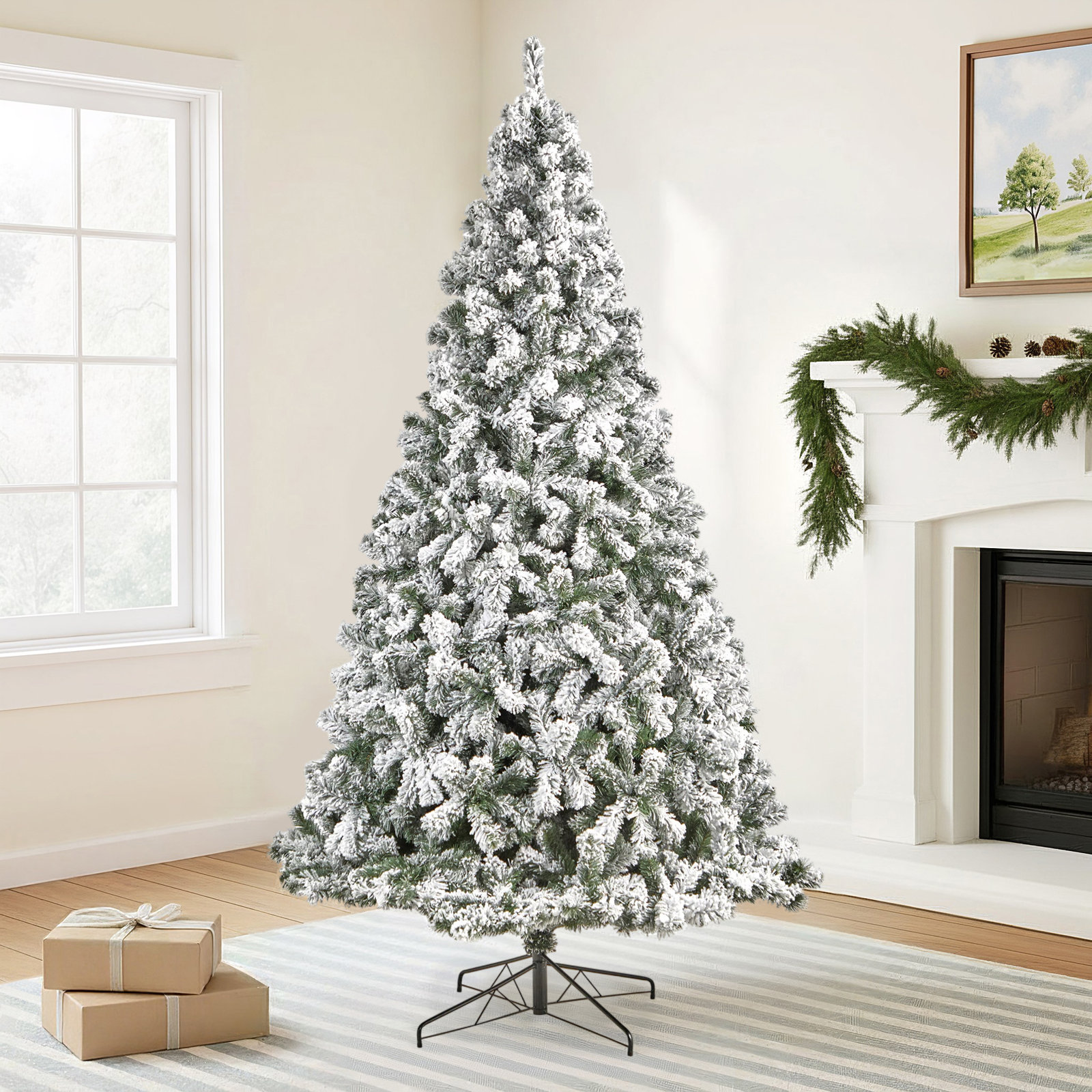 Lighted Artificial Christmas Tree, 9' H