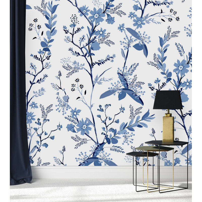 Peel & Stick Floral Wall Mural, 10.42" W x 10.42" L