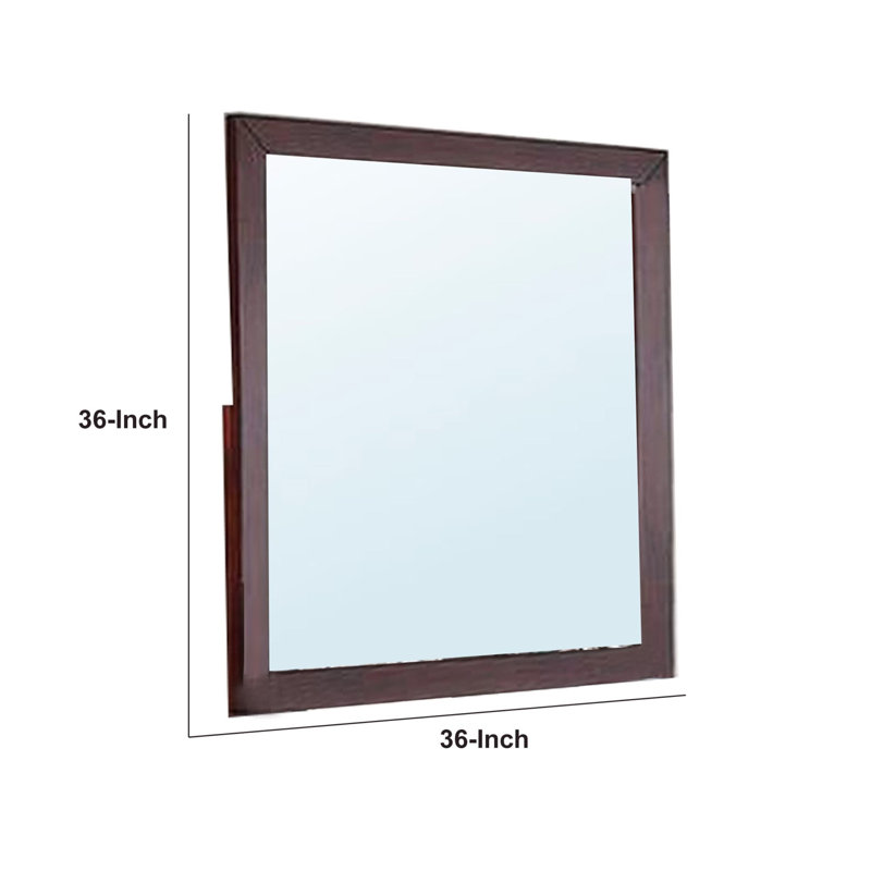 Flat Wall Mirror, Cherry Brown