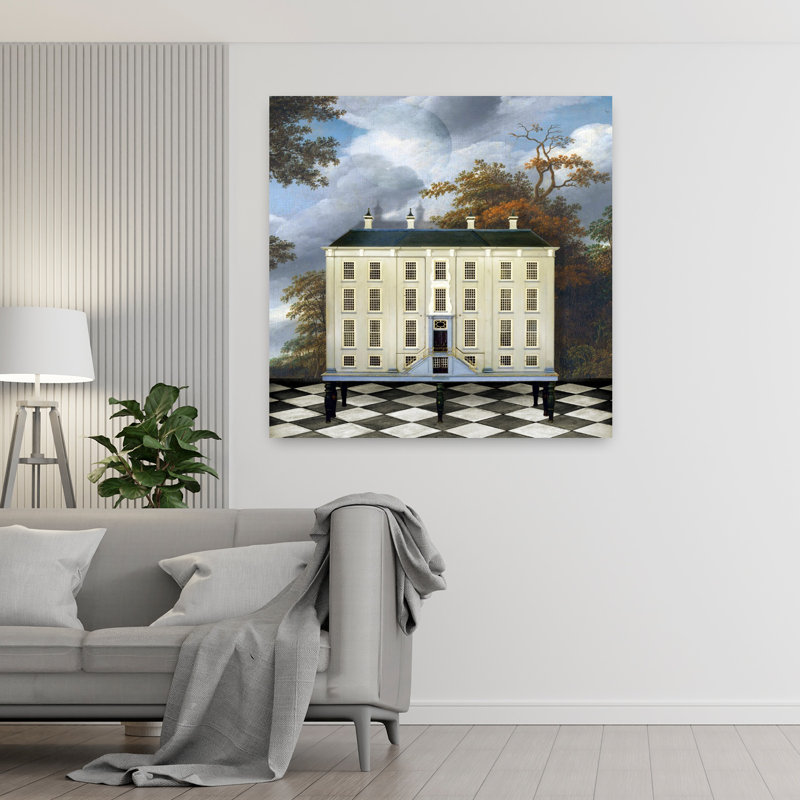 «The Dollhouse», art mural abstrait contemporain, H 48 po x l 48 po