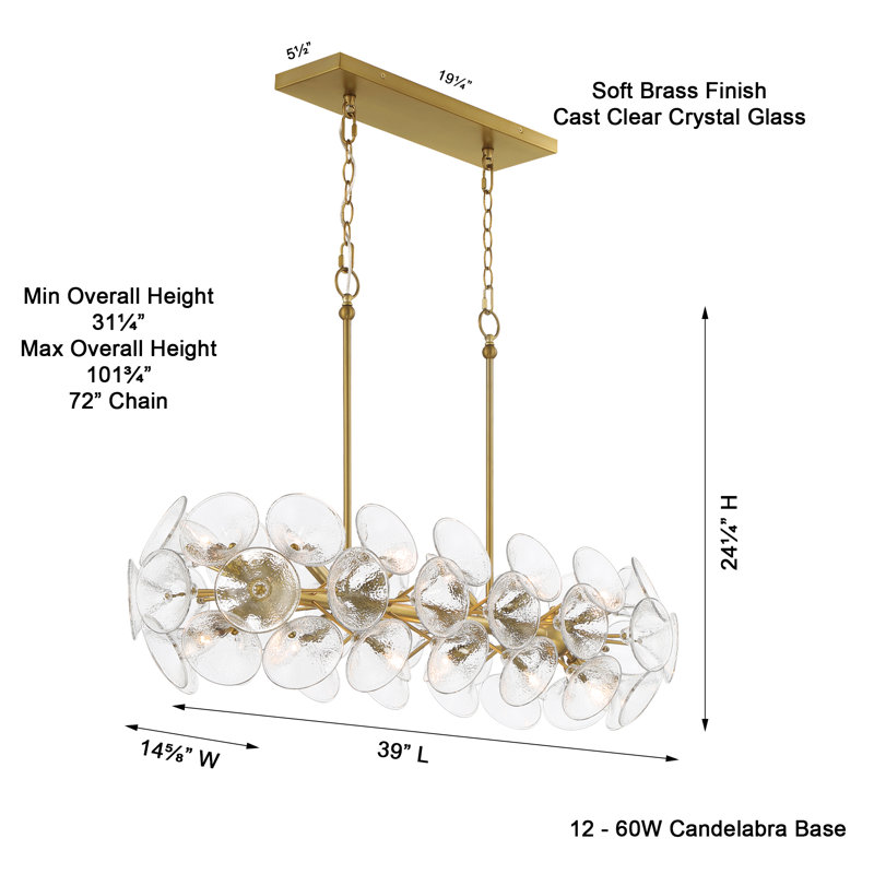 Rosdorf Park Lazzara - 12 Lt Island In Soft Brass Finish