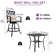 Square 4 - Person 32.7'' L Outdoor Standing Height Table Set with 29"W Stools