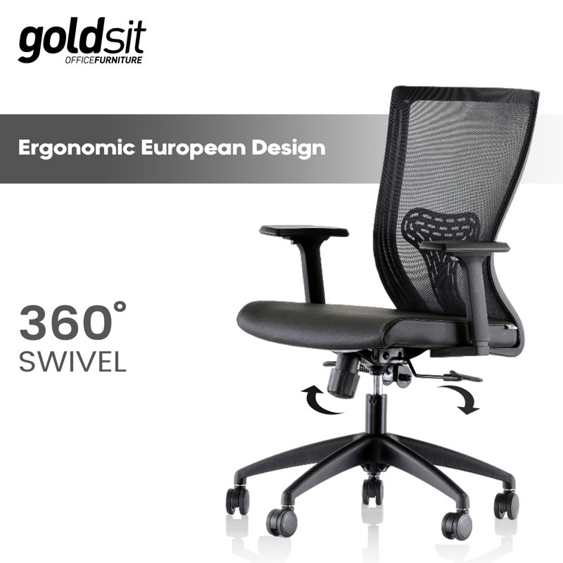 Chaise de bureau en polyester Meharg