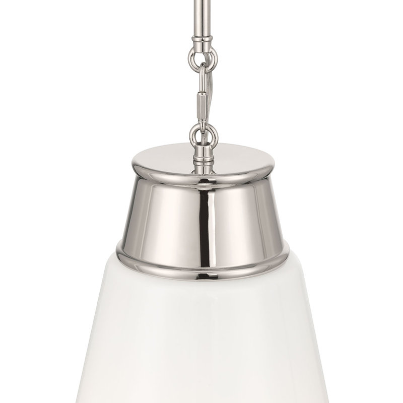 Luminaire suspendu à 1 lumière de 11,25 po Bellaryn, Nickel poli