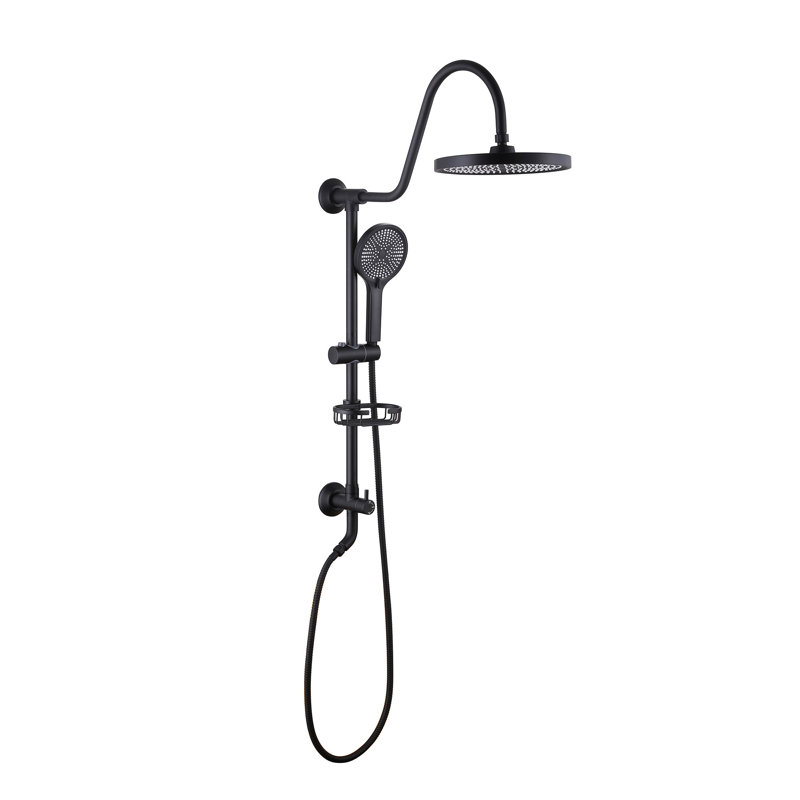 Shower Faucet with 2-Function 10 Inch Rainfall,Massage,Full Spray Shower Head, Matte Black